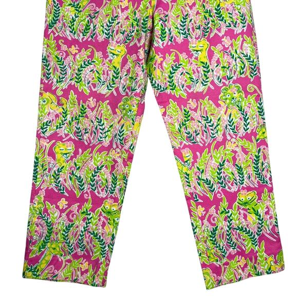 Lilly Pulitzer Millionaire's Row Jungle Cats Crop Floral Pants SIZE 6 WAIST 31 - Picture 8 of 9